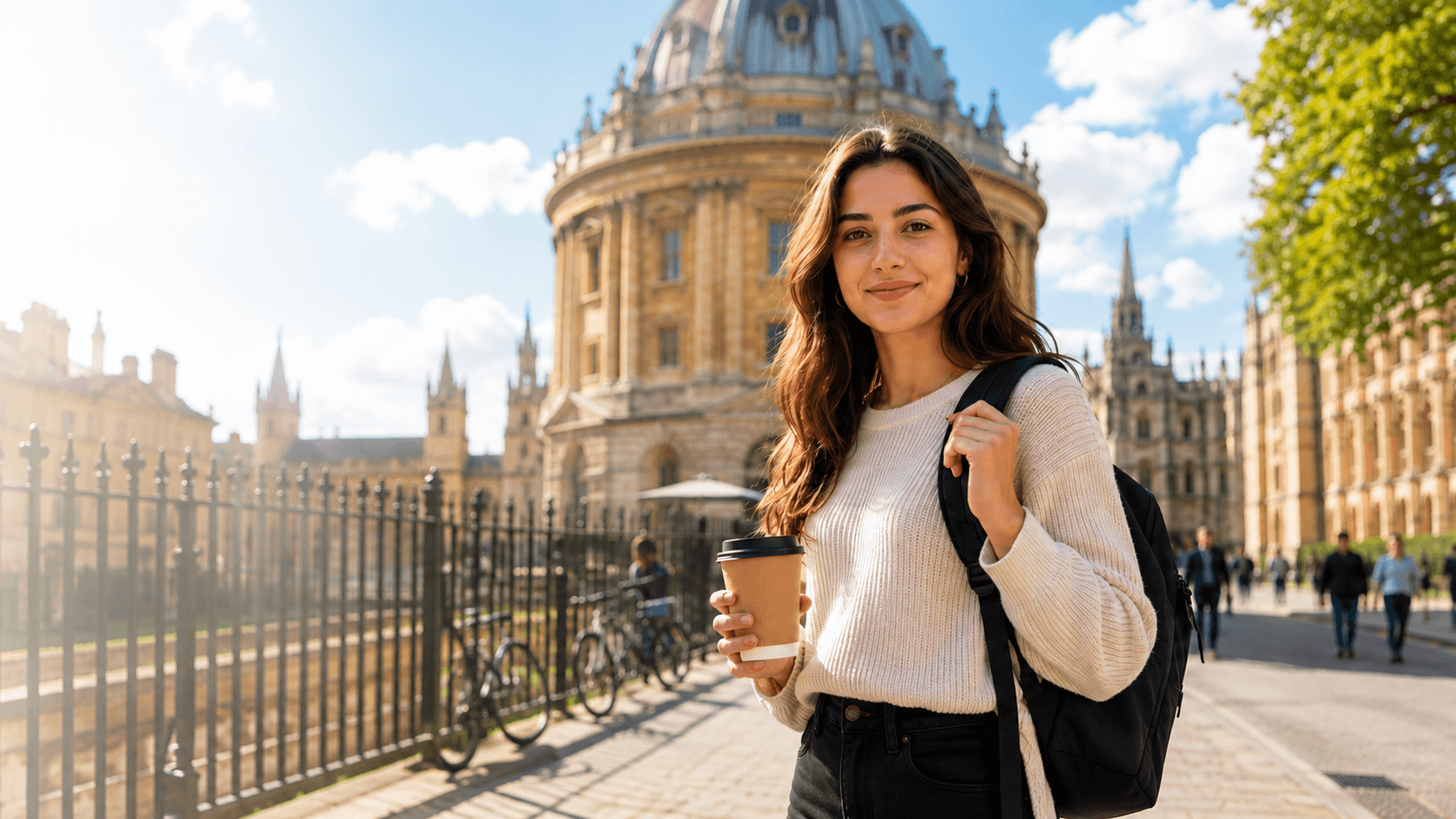 Oxford'da eğitim hayatına hazırlanan bir öğrenci